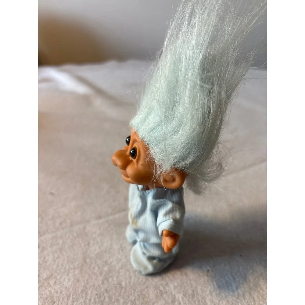 Vintage Troll Doll Blue Pajamas Big Hair Collectible‎ Toy